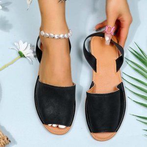Black Slingback Sandals